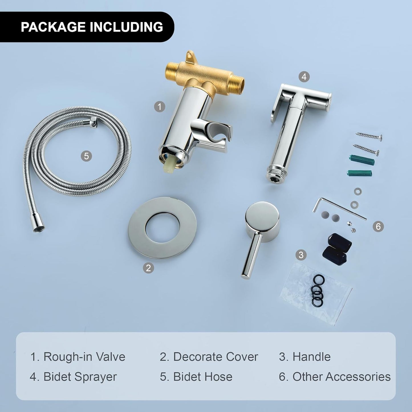 SHAMANDA Handheld Bidet Sprayer for Toilet, Stainless Steel Baby Cloth Diaper Sprayer Kit, Bathroom Toilet Bidet Attachment Set for Bathing Pets Feminine Hygiene, Matte Black BDS01-7