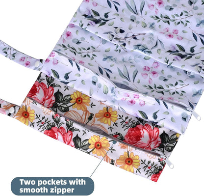 Wet Dry Bags 2-Pack with Cute Dolphin Print - Waterproof Travel Organizer for Swimming Pool Beach Gym Baby Cloth Diapers Swimwear with Dual Zippers