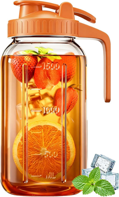 32oz Breast Milk Pitcher with Lid - Airtight Leakproof Glass Storage with Flip Cap & Pour Spout, Wide Mouth 1 Quart Breastmilk Storage Container Breastfeeding Essentials for Breastmilk, Formula, Milk