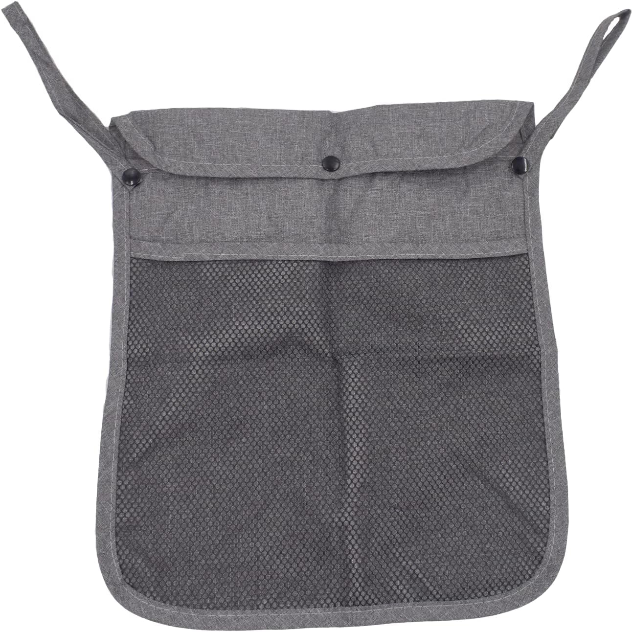Alovexiong Baby Stroller Organizer Pocket-for bottles Nappy Baby Cloth Diaper Storage Secure Straps Detachable Webbing Easily Crab Strollers with Two Storage Pockets Front Mesh(Grey)
