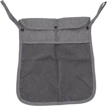 Alovexiong Baby Stroller Organizer Pocket-for bottles Nappy Baby Cloth Diaper Storage Secure Straps Detachable Webbing Easily Crab Strollers with Two Storage Pockets Front Mesh(Grey)