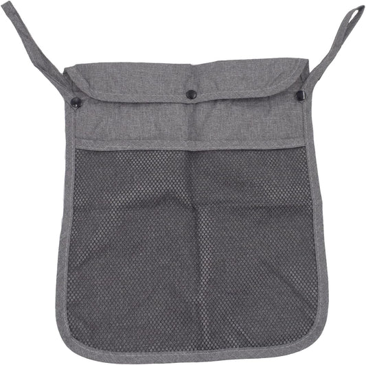 Alovexiong Baby Stroller Organizer Pocket-for bottles Nappy Baby Cloth Diaper Storage Secure Straps Detachable Webbing Easily Crab Strollers with Two Storage Pockets Front Mesh(Grey)