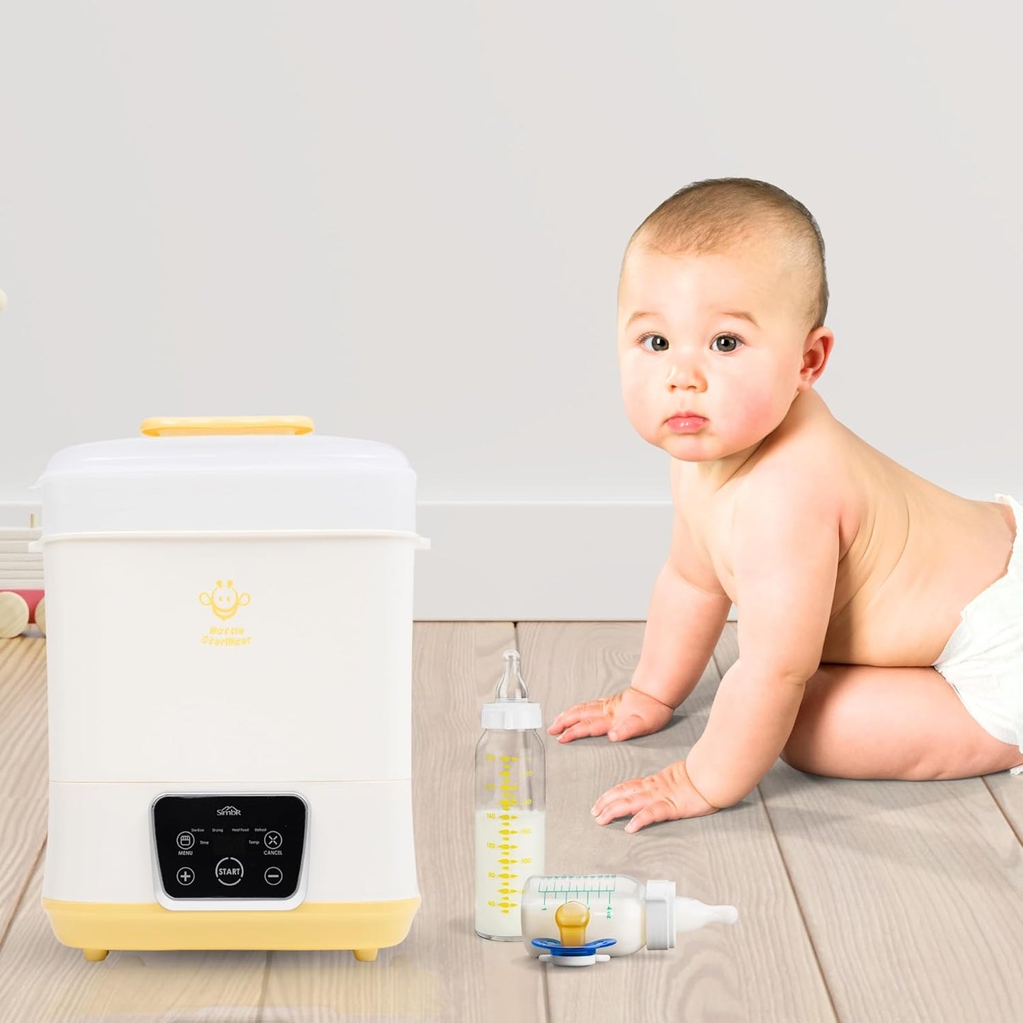 6-in-1 Electric Bottle Sterilizer and Dryer, Use as Baby Bottle Warmer, Defrost, Heat Food & Sanitizer Machine, Temperature & Time Setting up to 12 hours, Newborn Baby Essentials Sterilization Machine