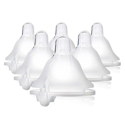 Evenflo Feeding Piece of 6 Balance Plus Wide Neck Nipples for The Balance Plus Wide Neck Baby Bottles, 0 Months and Up
