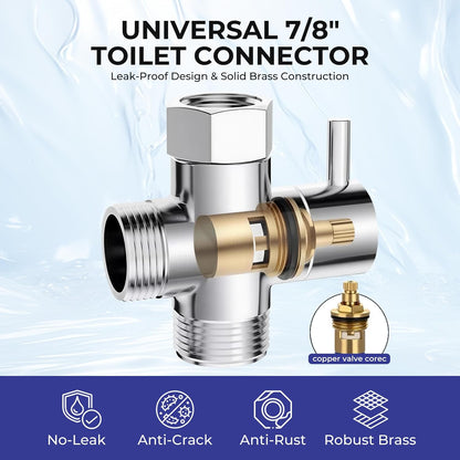 Handheld Bidet Sprayer for Toilet - Stainless Steel Bathroom Bidet Faucet with Adjustable Water Pressure Hose - Leak-Proof Muslim Shower & Cloth Diaper Sprayer for Baby, Feminine Wash, Pet Bath