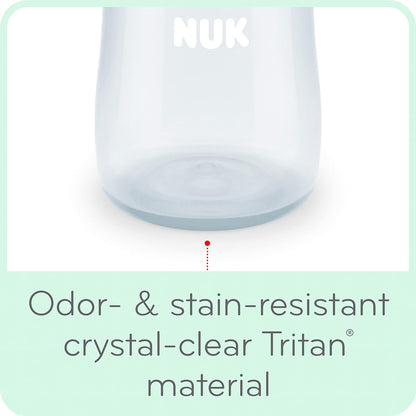 NUK First Choice Large Learner Cup 2.0, 10 oz. Sippy Cup with Handles, Spill Proof, Leak Proof Soft Straw Cup, 2-Pack