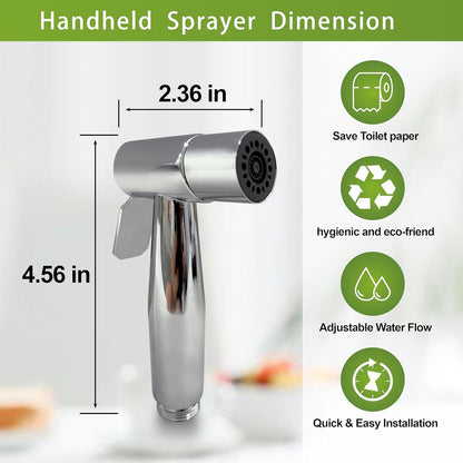 Brushed Nickel Bidet Sprayer Head, Stainless Steel Handheld Shattaf Jet Spray Attachment for Toilet, Baby Cloth Diaper Sprayer with Adjustable Water Pressure Control, 1 Pack