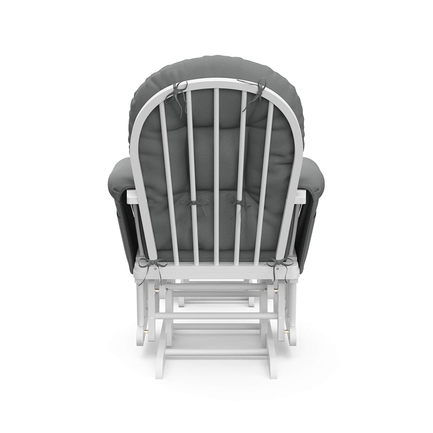 Storkcraft Premium Hoop Glider & Ottoman (White/Gray) — GREENGUARD Gold Certified Nursery Glider, Solid Wood Craftsmanship, Smooth-Gliding, Award-Winning - Colors B