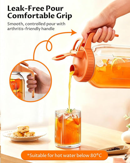 32oz Breast Milk Pitcher with Lid - Airtight Leakproof Glass Storage with Flip Cap & Pour Spout, Wide Mouth 1 Quart Breastmilk Storage Container Breastfeeding Essentials for Breastmilk, Formula, Milk