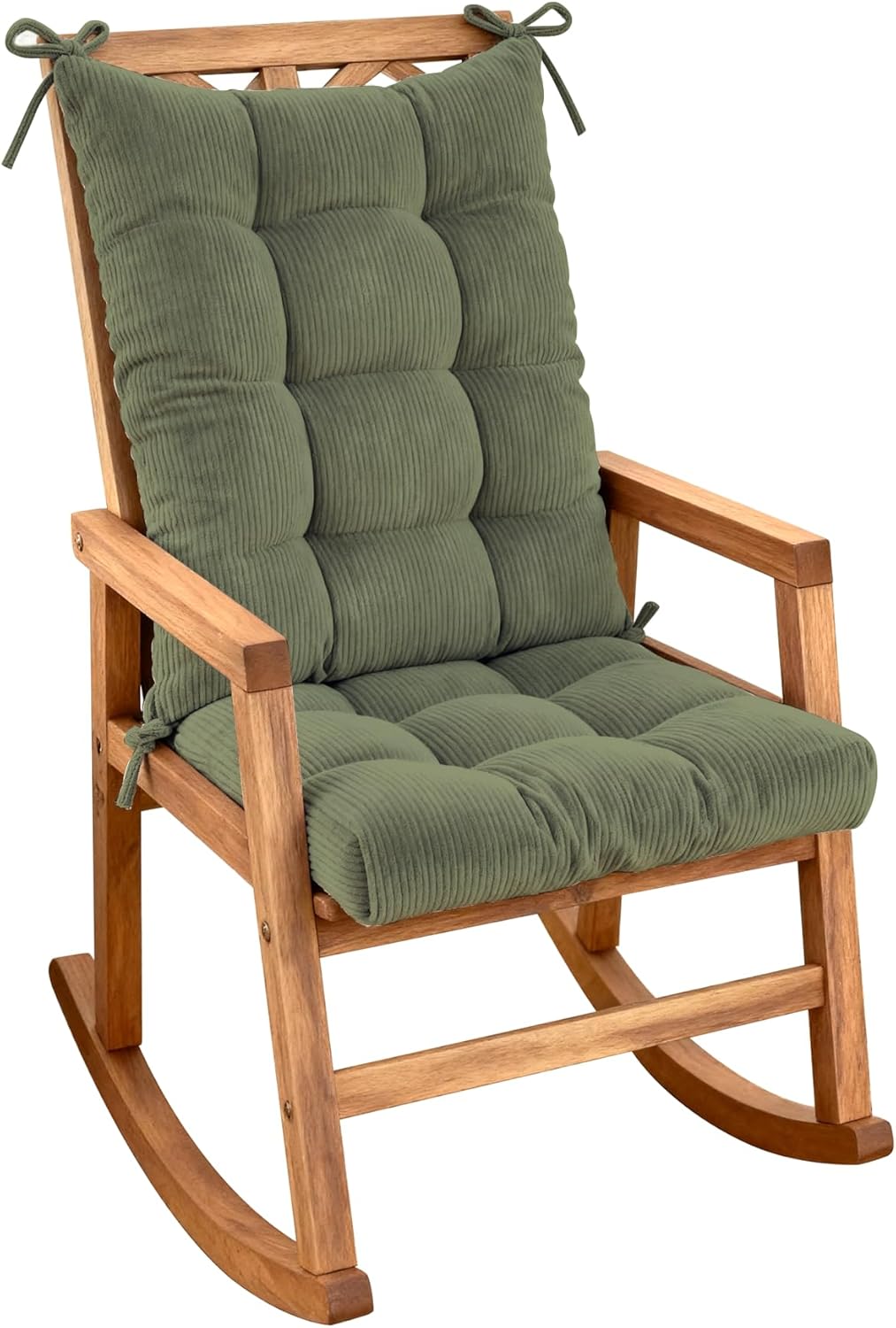 Rocking Chair Cushion with Ties Non-Slip Outdoor Rocking Chair Cushion Set Waterproof Fade-Resistant Porch Garden Patio Glider Rocker Cushions