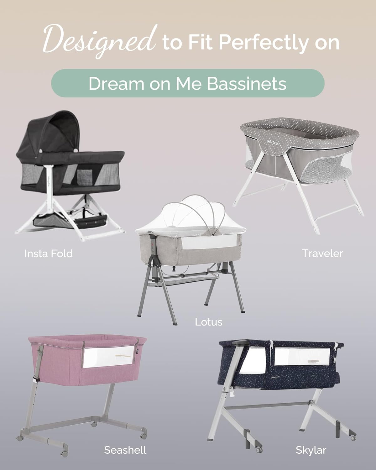 Bassinet Sheets Compatible with Baby Delight Beside Me Dreamer Bassinet, 33x20 for Baby Bedside Sleeper - Buttery Soft, Premium Stretchy Jersey Knit Sheets - Sky + Sage + Cloud, 3 Pack