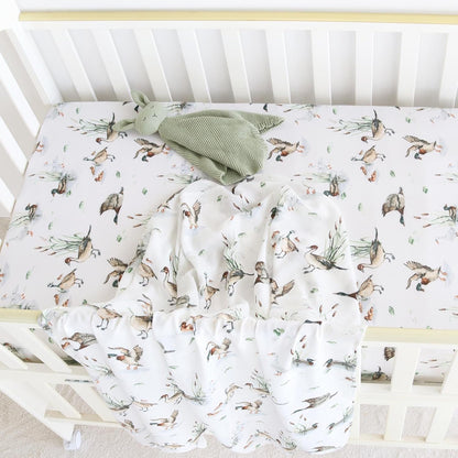 LifeTree Crib Sheets for Baby Unisex - Muslin Fitted Crib Sheets Toddler Bed Sheet, 70% Viscose from Bamboo and 30% Cotton, Fits Mini Crib & Pack and Play Playard, Bear, 26in x 38in