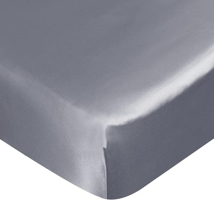 Bassinet Sheets for Baby Boy Girl, Satin Bedside Sleeper Sheets to Fit Mika Micky&Baby Delight&Dream On Me&Baby Joy Bassinet, Bassinet Sheet for Baby Hair (33"x20"x5") Silk Bassinet Sheets, Grey