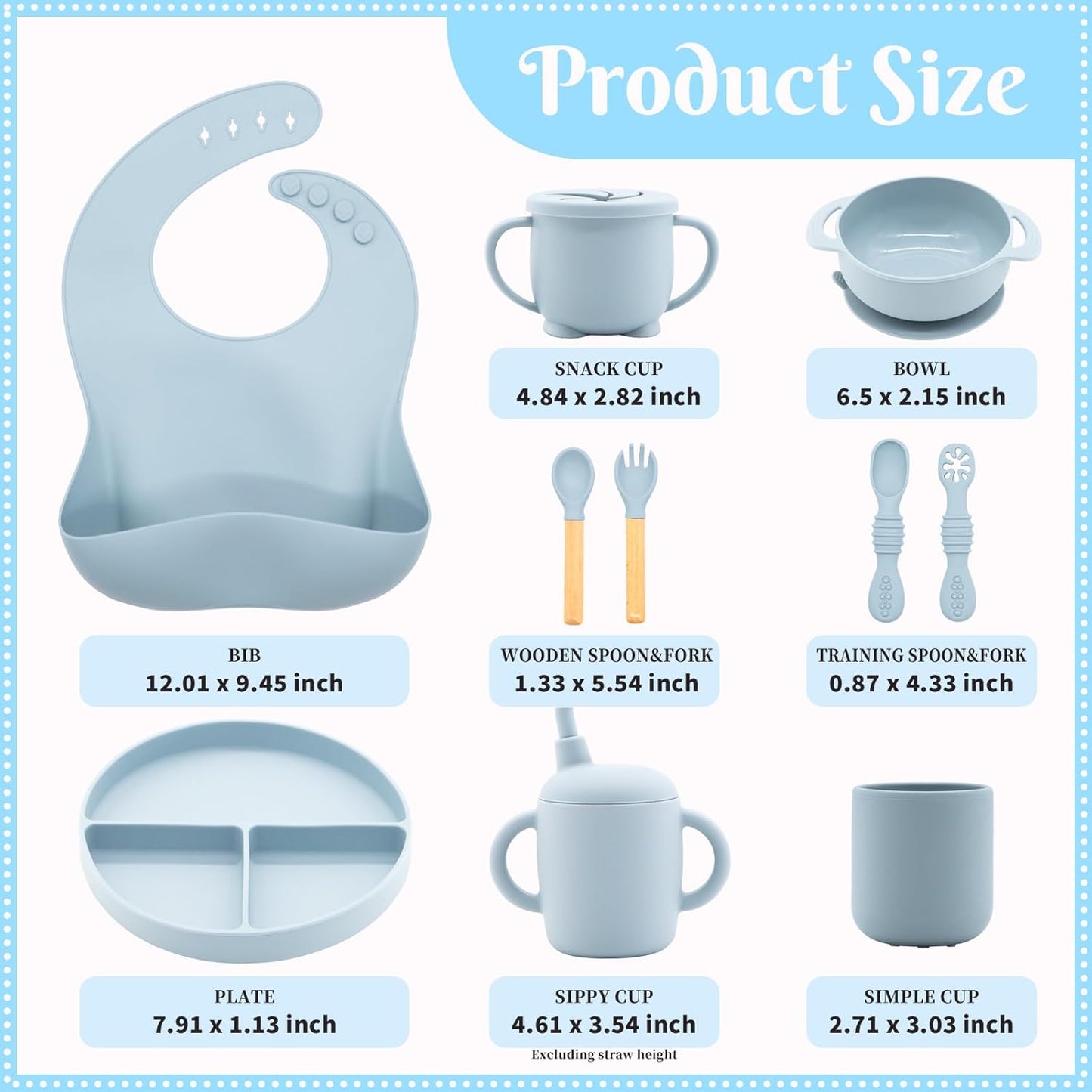 Silicone Baby Feeding Set 21 Pcs, Baby Led Weaning Supplies, Baby Feeding Supplies Set BPA Free, Essentials for Newborn Gift Mixed