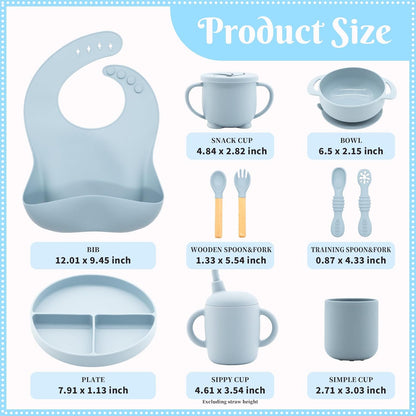 Silicone Baby Feeding Set 21 Pcs, Baby Led Weaning Supplies, Baby Feeding Supplies Set BPA Free, Essentials for Newborn Gift Mixed
