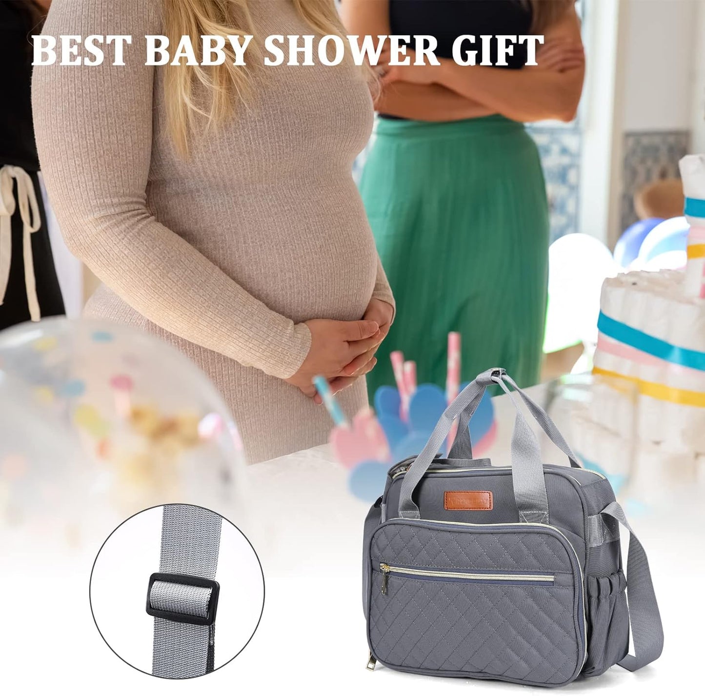 Small Diaper Bag Tote for Girls Baby Nappy Bag - Travel&Outdoor Stroller Organizer Cute Diaper Maternity Bag for Mom Daddy