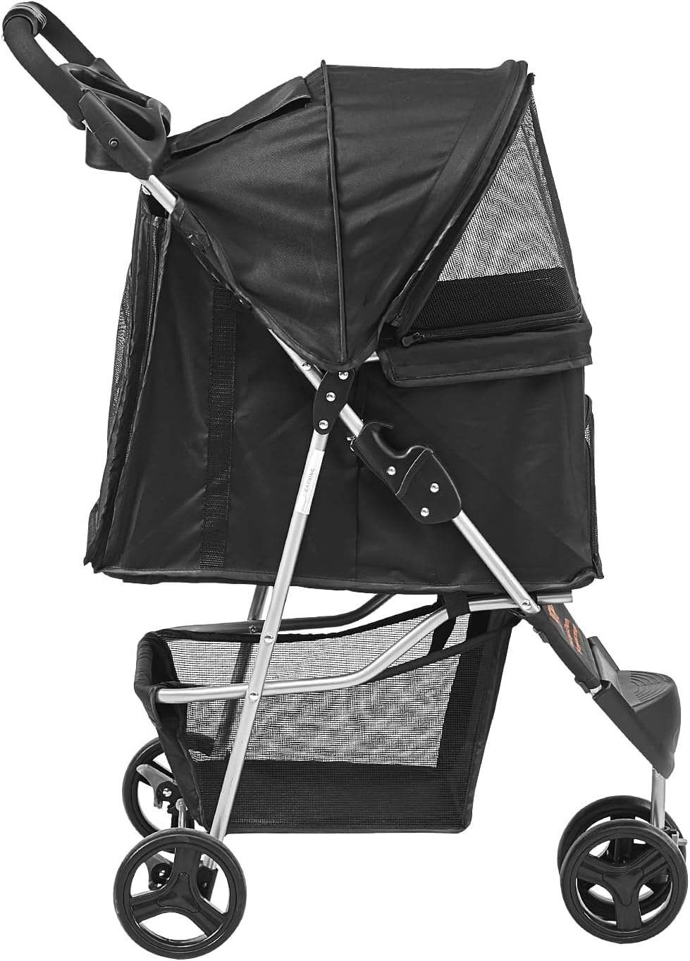 VEVOR Pet Stroller, 44 lbs Weight Capacity, Foldable Dog Cart, 4 Wheels Cats Stroller with Mesh Windows & Revrsible Handle, Portable Pet Carrier with Brake, for Small to Medium Pets