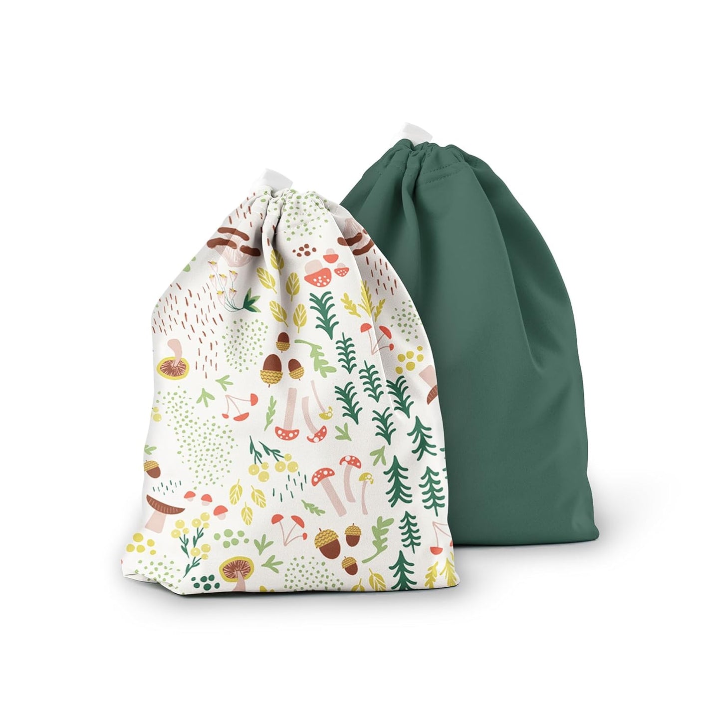Esembly Day Bag – Reusable Wet and Dry Bag Made From Recycled Fabric With Dual Waterproof Compartments for Cloth Diapers, Swimsuits, Toiletries, and Snacks - Verdant Gingham