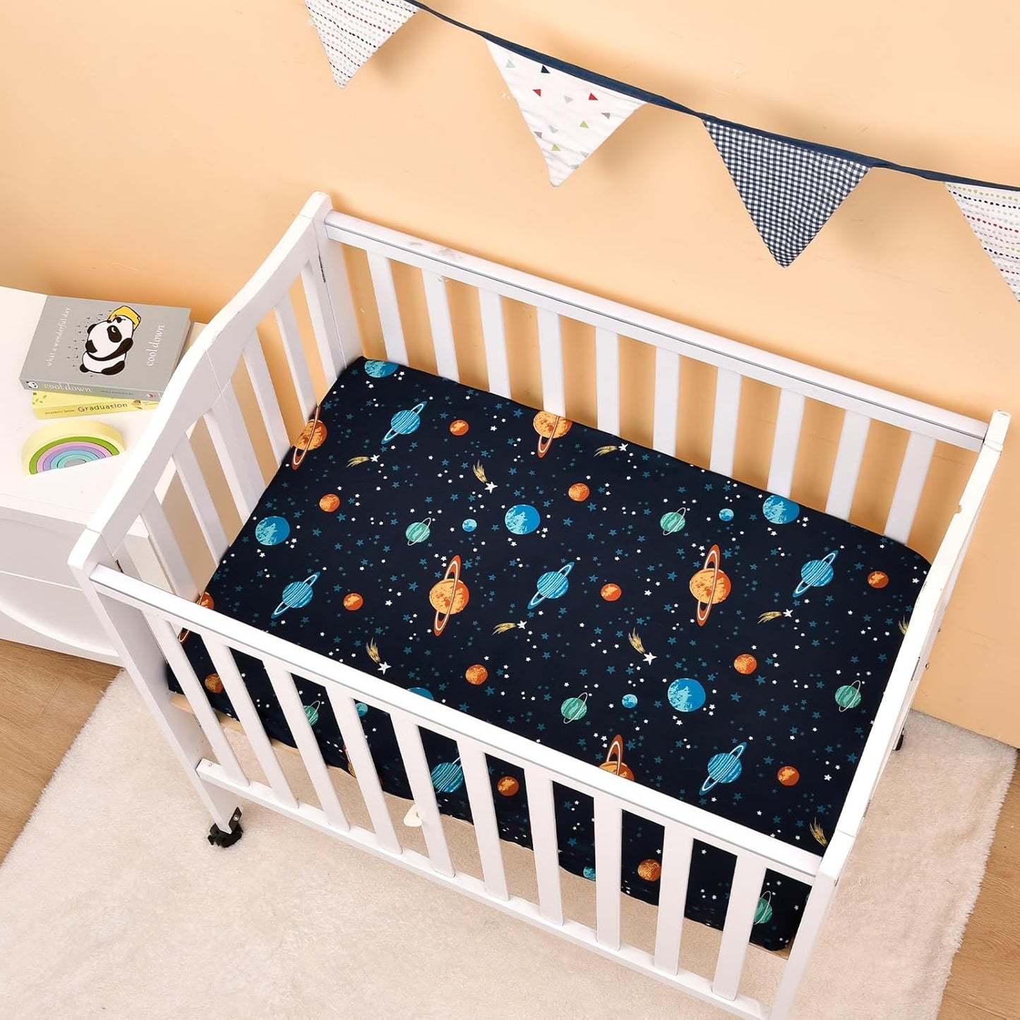 PHF 3 Pack Soft Mini Crib Sheets, Floral & Animal Pack N Play Sheets for Baby Boys Girls, No Slip Universal Fit for Pack N Play, Playard, Portable and Mini Crib Mattresses,Floral & Animal