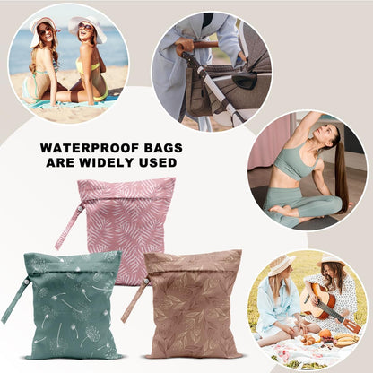 Unicorn Wet Dry Bag 12x10 Inch, Waterproof Reusable Wet Bag with Two Zippered Pockets & Handle for Swimsuit Travel Beach Pool Gym Stroller Dirty Yoga Gym Clothes Toiletries Daycare Organizer