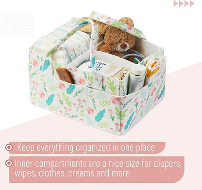 Mr. Pen- Baby Diaper Caddy Organizer, Blooming Palette, Diaper Organizer, Car Diaper Caddy