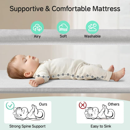 Cowiewie Bassinet Bedside Sleeper,Baby Bassinet Slides Over Bed,5-Position Height Adjustment & Breathable All-Mesh Wall Bedside Bassinet for Baby,Space-Saving Bedside Crib, Height(37.4-41.3"), White