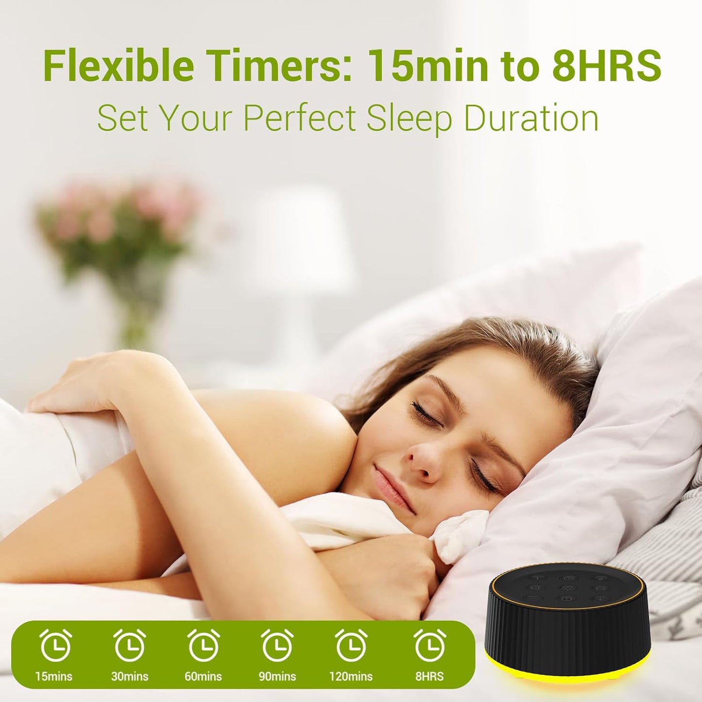 BGOVERSS White Noise Machine, 26 Hi-Fi Soothing Sounds & 10 Colors Night Light Sound Machine for Sleeping Adults, Baby & Kids, Portable Sleep Machine with 6 Timers, Noise Canceling for Home Office