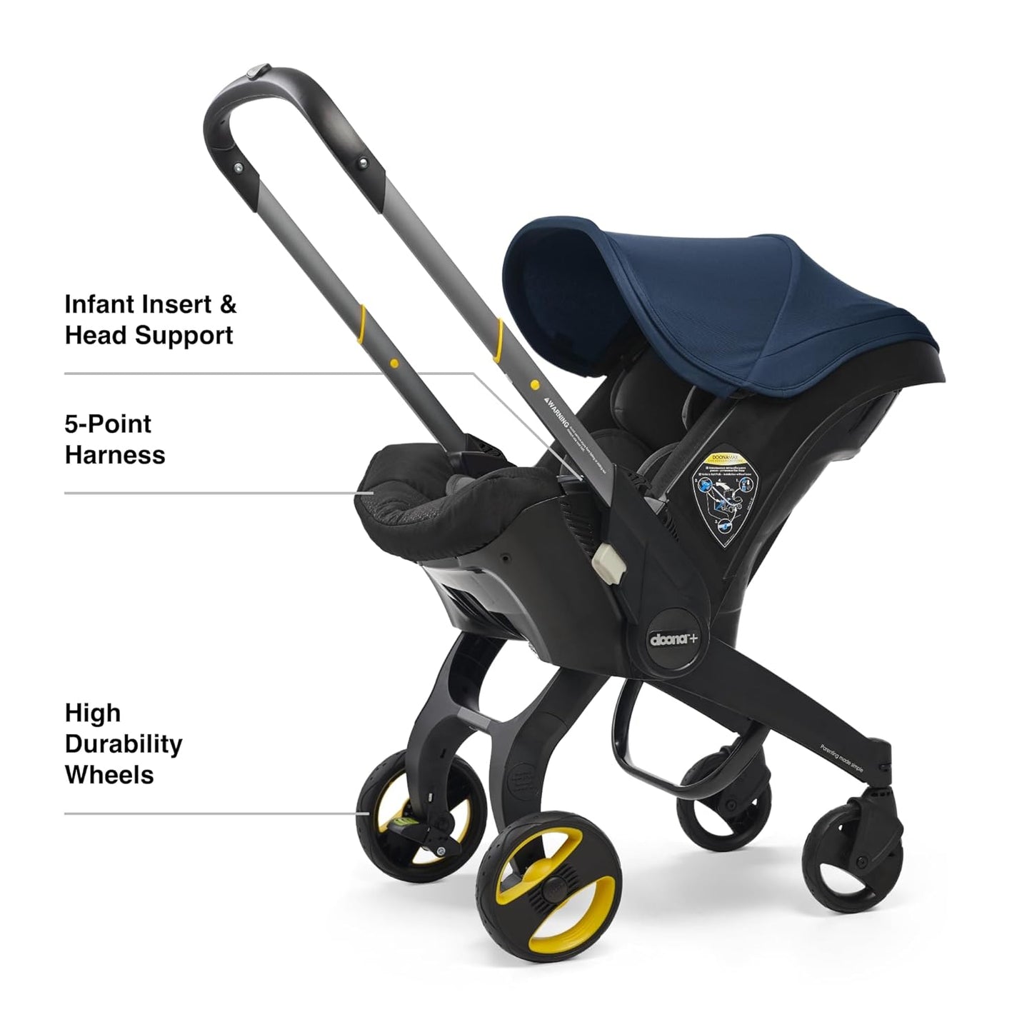 Doona Car Seat & Stroller, Nitro Black - All-in-One Travel System