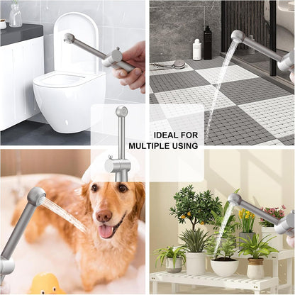 BWE Handheld Bidet Sprayer, Adjustable Water Pressure Toilet Attachment, All Brass Cloth Diaper Jet Sprayer, with Bidet Hose for Feminine or Baby Wash, Brushed Nickel