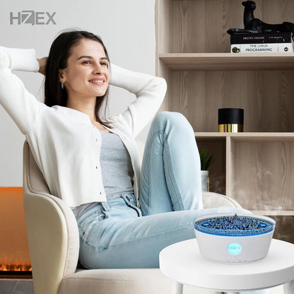 HZEX 2-in-1 300ml Ultrasonic Essential Oil Diffuser Humidifier, Lava Rock Design, w/Auto Safety-Shutoff, Remote Control, LED Lights, Quiet Long-Lasting Scent Diffuser for Bedroom Home Nursery Office