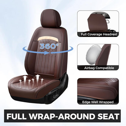 FLORICH Car Seat Covers Front Seat, Leather Seat Covers for Cars, Car Seat Protector Waterproof, Universal Automotive Seat Covers, Front Car Seat Cover Fit for Most Sedans SUV Pick-up Truck