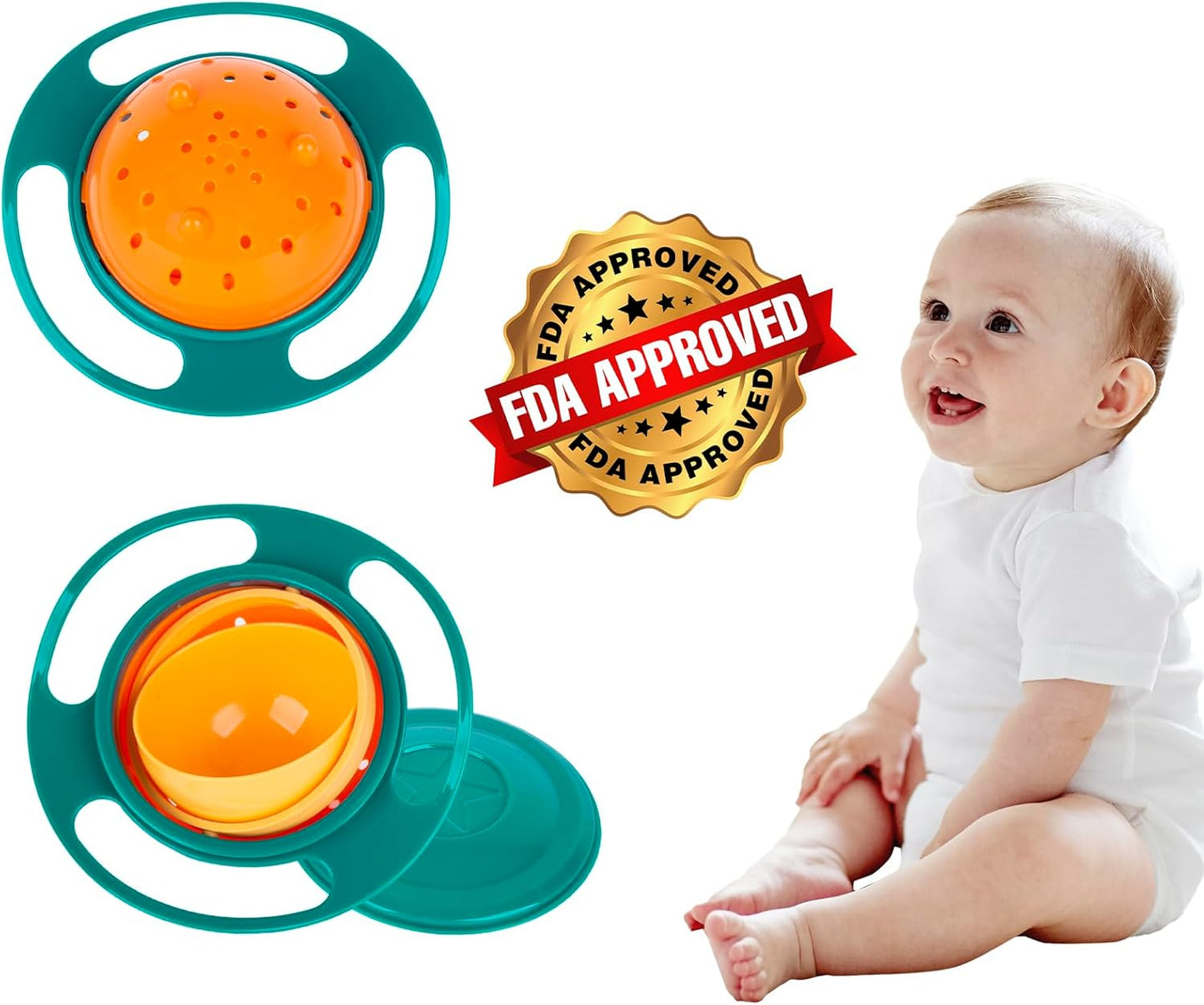 Berry President Baby Bowls with Suction Base, Spill-Proof Lid, Temperature-Sensing Spoon, Binaural Design Bowl for Babies Kids children Toddlers, First Stage Self Feeding (Pack of 3)
