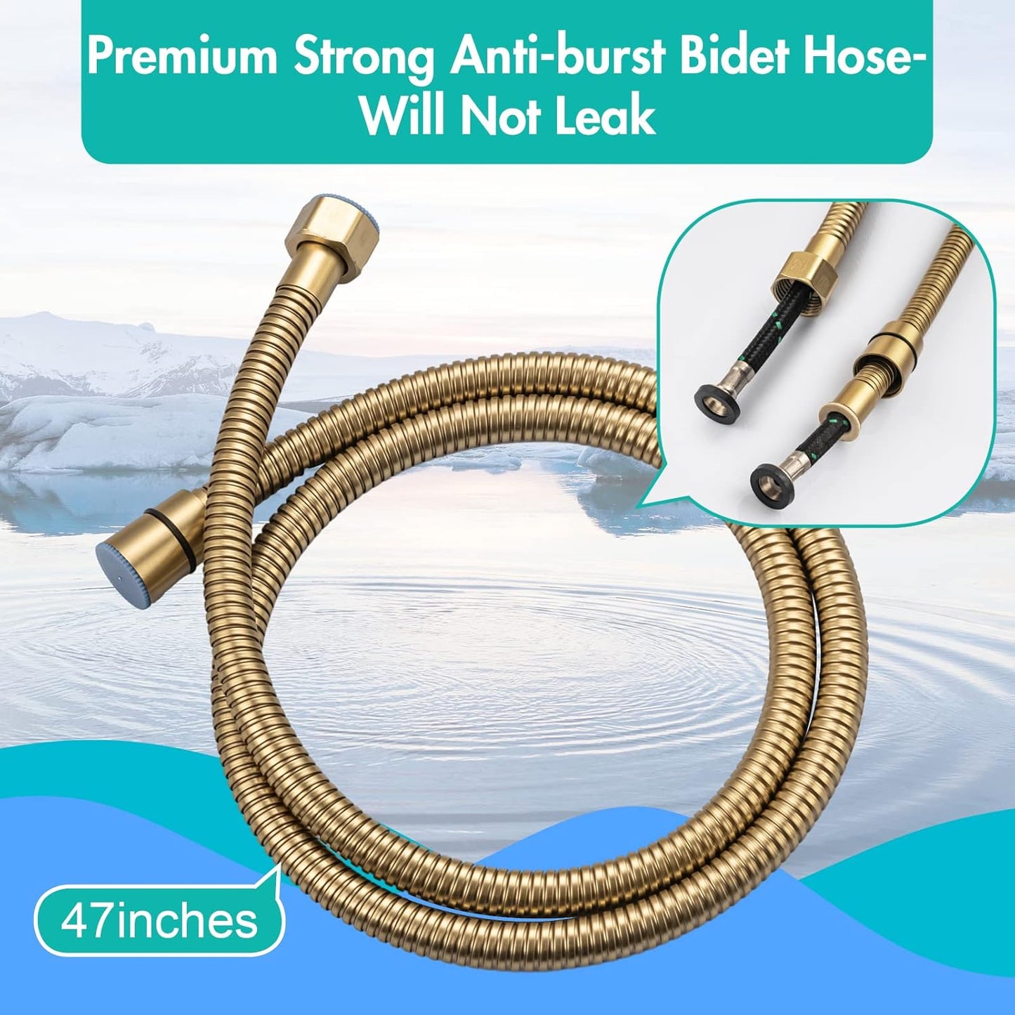 BARROCK Handheld Bidet Sprayer for Toilet, Stainless Steel Metal Made Baby Cloth Diaper Spraying Kit, Bathroom Toilet Bidet Attachment Set for Bathing Pets and Feminine Hygiene, Matte Black