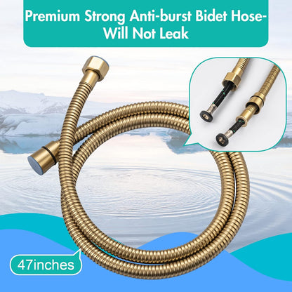 BARROCK Handheld Bidet Sprayer for Toilet, Stainless Steel Metal Made Baby Cloth Diaper Spraying Kit, Bathroom Toilet Bidet Attachment Set for Bathing Pets and Feminine Hygiene, Matte Black