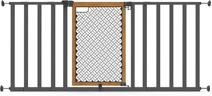 Ingenuity Ingenuity Thruway 60XW Series Extra Wide Safety Pet&Baby Gate,30"-60" Wide,26" Tall,Pressure or Hardware Mounted,Install Wall to Wall in Doorway or Stairway–Honey Oak Stained Wood&Metal