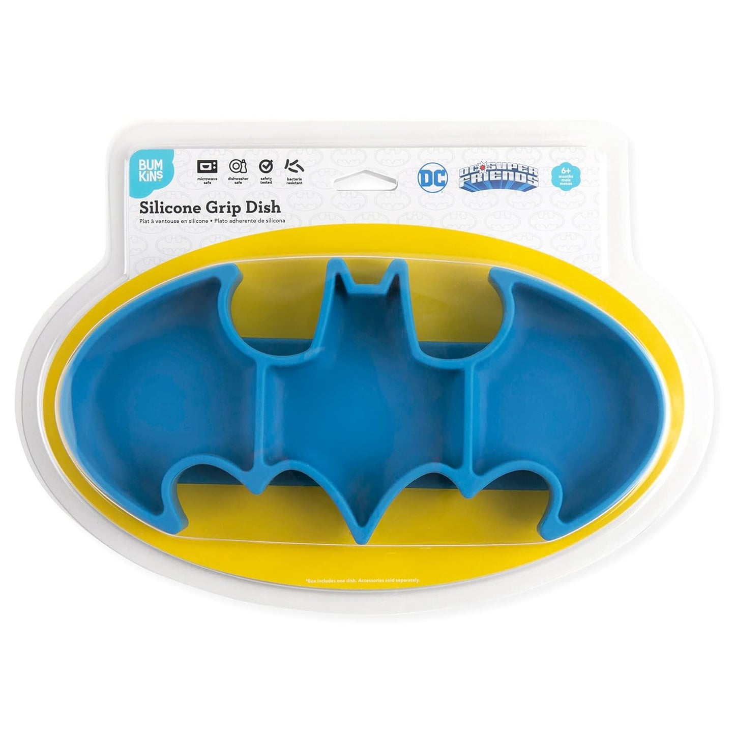 Bumkins Disney Toddler and Baby Suction Plate, Silicone Grip Dish, Baby Led Weaning, Kids Feeding Supplies, Non Skid Sticky Bottom, Platinum Silicone, for Children Ages 6 Months Up, Toy Story Alien