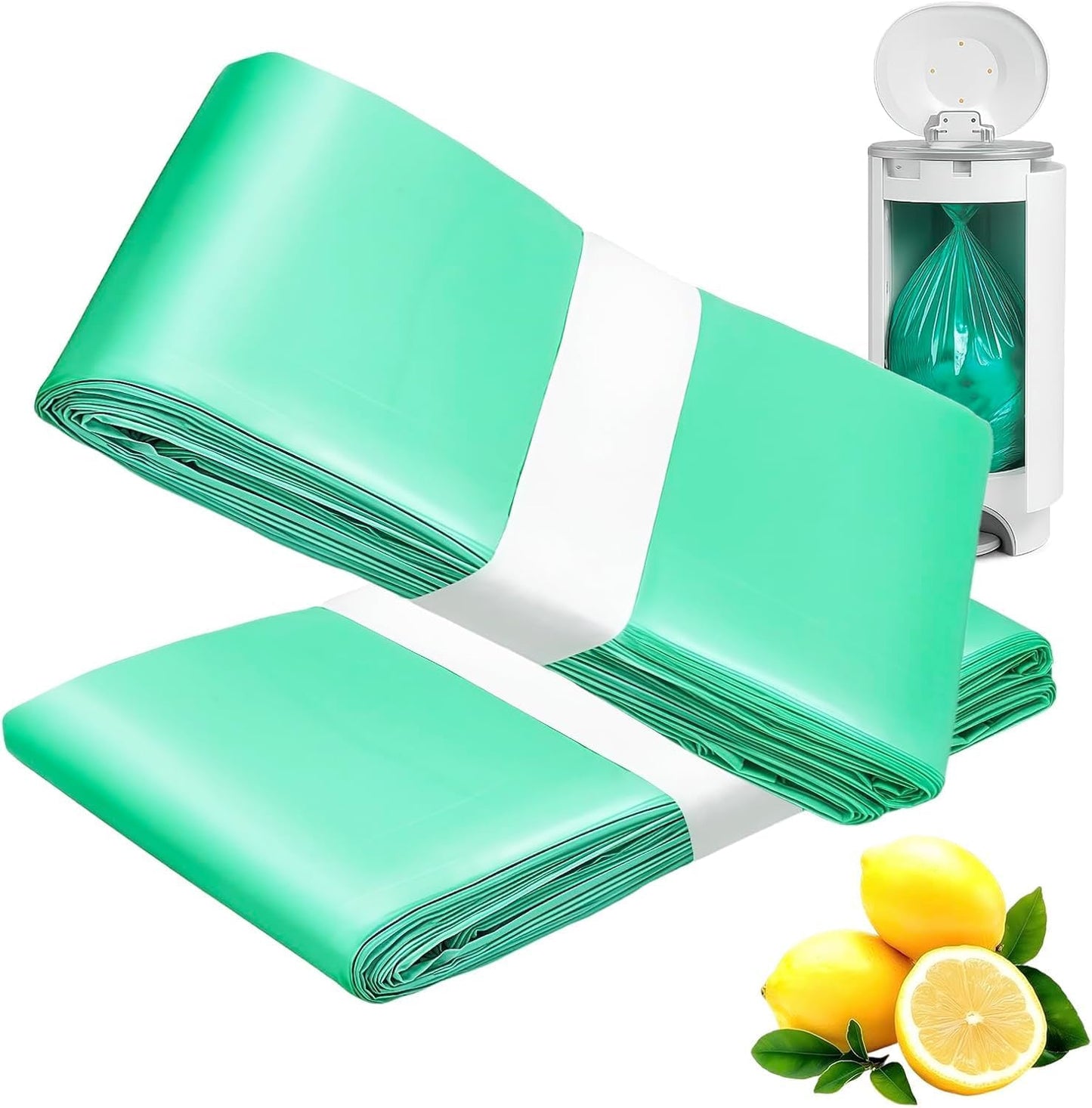Compatible with Diaper Dekor Plus Diaper Pail Refills | Lemon Scent 2 Count | Extra Thick Leak Proof Odor Control | Most Economical Refills for Diaper Dekor Classic & Eko Style Pails