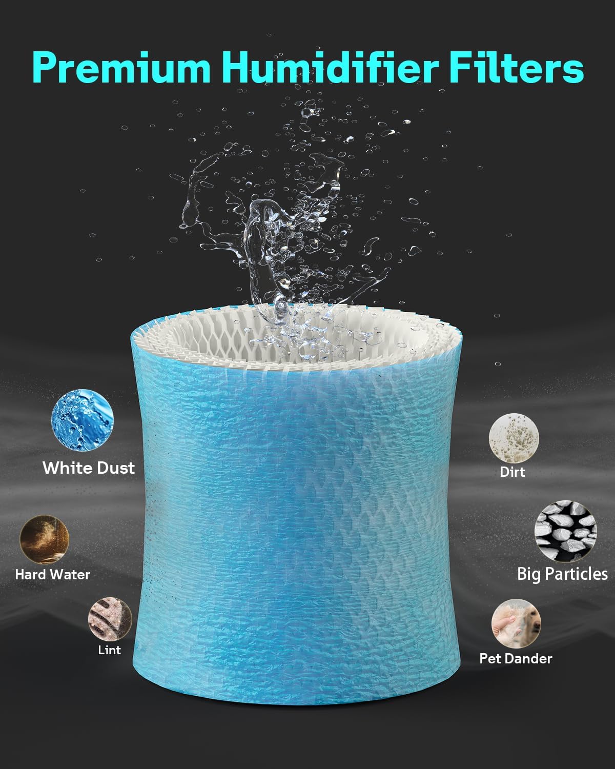 Leemone 4-Pack Bedside Humidifier Filter Replacement Compatible with Canopy Bedside & Nursery Humidifiers, Made with Wood Pulp & Paper Filter, Humidifier Wicking Filter Lasts Up to 6 Weeks
