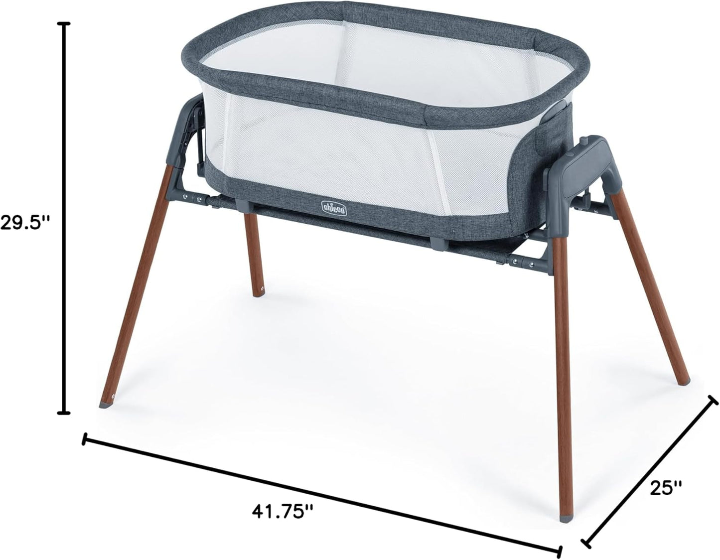Chicco LullaGlide 3-in-1 Stationary, Gliding, and Portable Baby Bassinet, Waterproof Mattress and Fitted Sheet, Travel Bassinet for Baby Includes Carry Bag, Luna/Grey