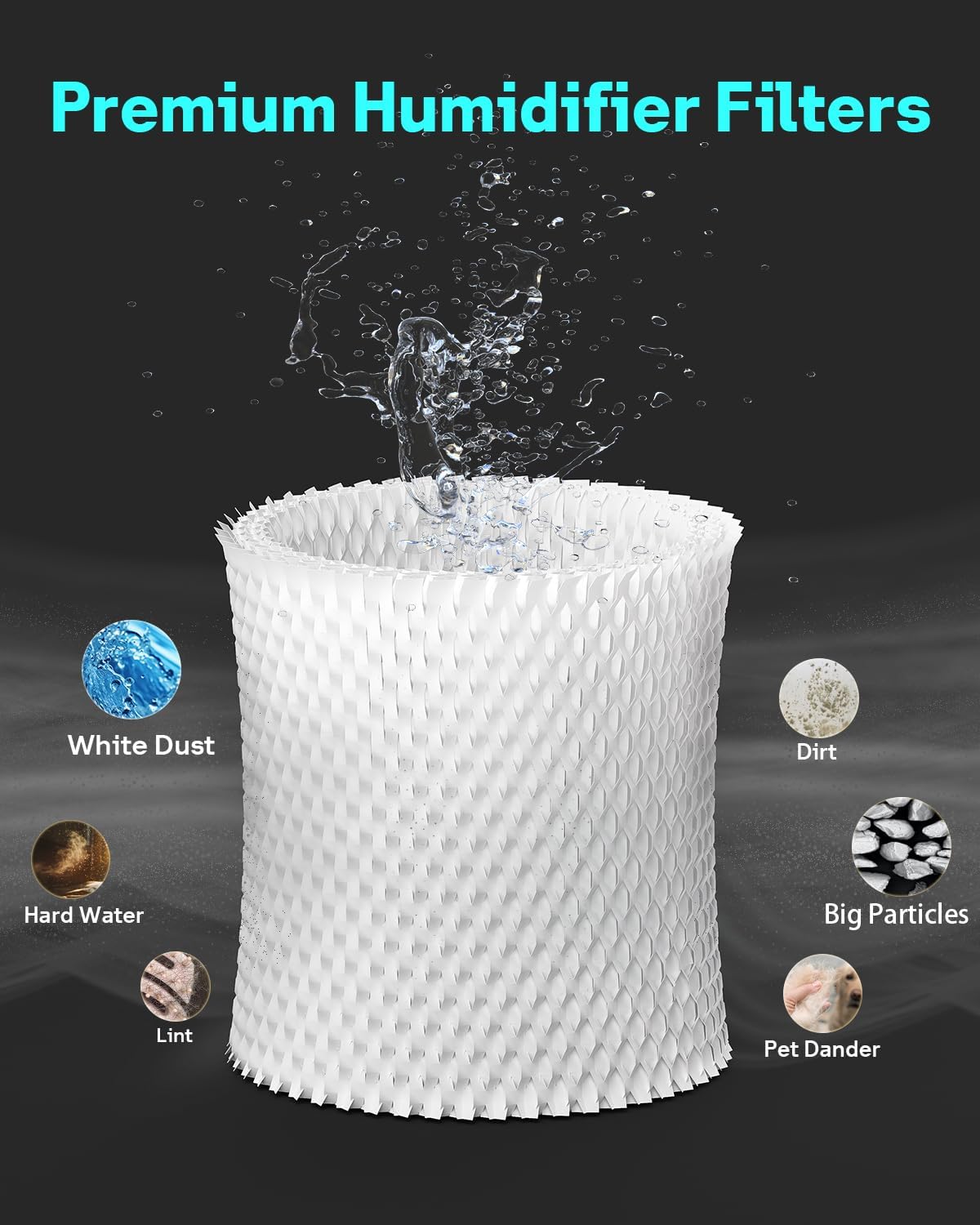 Leemone 4-Pack Bedside Humidifier Filter Replacement Compatible with Canopy Bedside & Nursery Humidifiers, Made with Wood Pulp & Paper Filter, Humidifier Wicking Filter Lasts Up to 6 Weeks