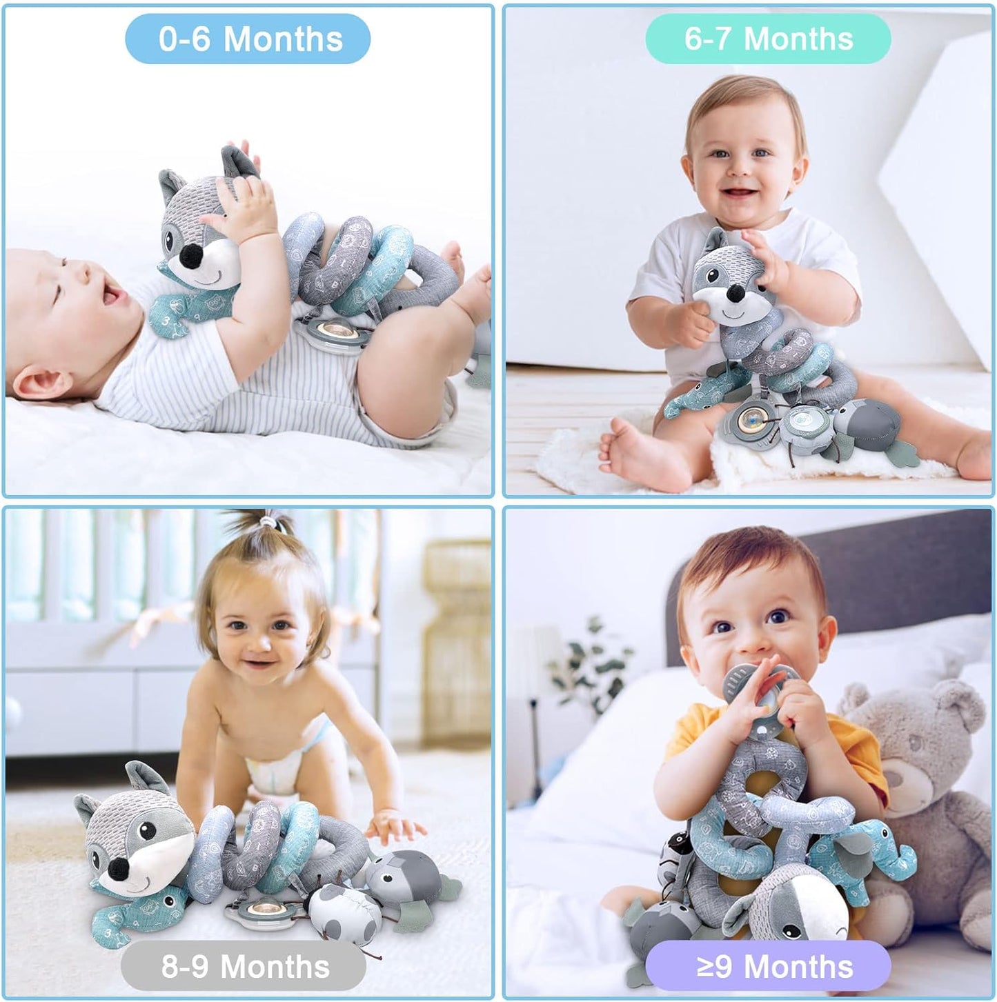 MONSTIME Musical Car Seat Toys Newborn Toys, Stroller Toys Baby Toys 0-6 Months Infant Toys, Baby Toys for Carseat Stroller Crib with Rattles Teether, Baby Toys for 0 3 6 9 12 Boys Girls Enfants