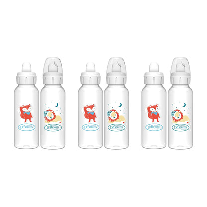 Dr. Brown's Milestones Narrow Sippy Bottle, 100% Silicone Soft Sippy Spout, 8oz/250mL, Flamingo & Bunny, 6m+