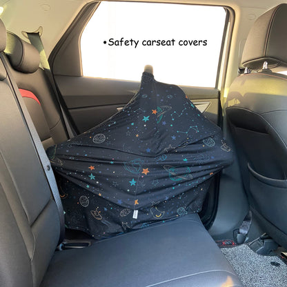 Car Seat Covers for Babies - Multi-use Carseat Canopy Cover Breastfeeding Covers, Stroller Canopy Cover (Navy Dinosaur)