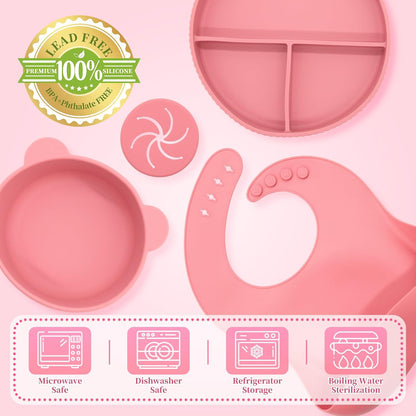 Silicone Baby Feeding Set 21 Pcs, Baby Led Weaning Supplies, Baby Feeding Supplies Set BPA Free, Essentials for Newborn Gift Mixed
