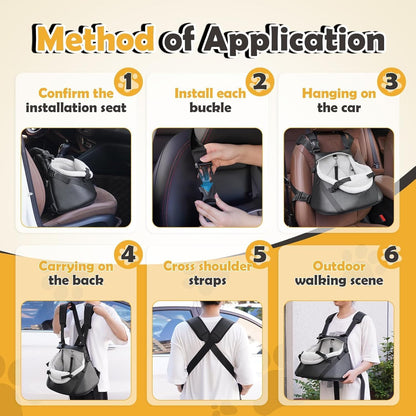 WOYYHO Luxury Dog Booster Car Seat Up to 7 lbs, PU Leather Pet Car Seat with Safety Belt & Soft Flannel Liner for Teacup Yorkie, Chihuahua, Maltese, Pomeranian, Toy Poodle, Small Cats, Bunny, Puppies