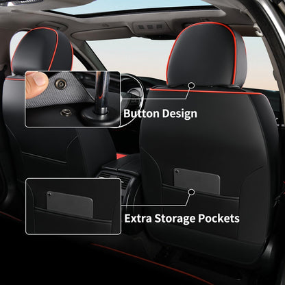 FLORICH Car Seat Covers Full Set, Automotive Seat Covers, Black Car Seat Cover, Waterproof Seat Protectors Universal fit for Car Truck Van SUV - Black