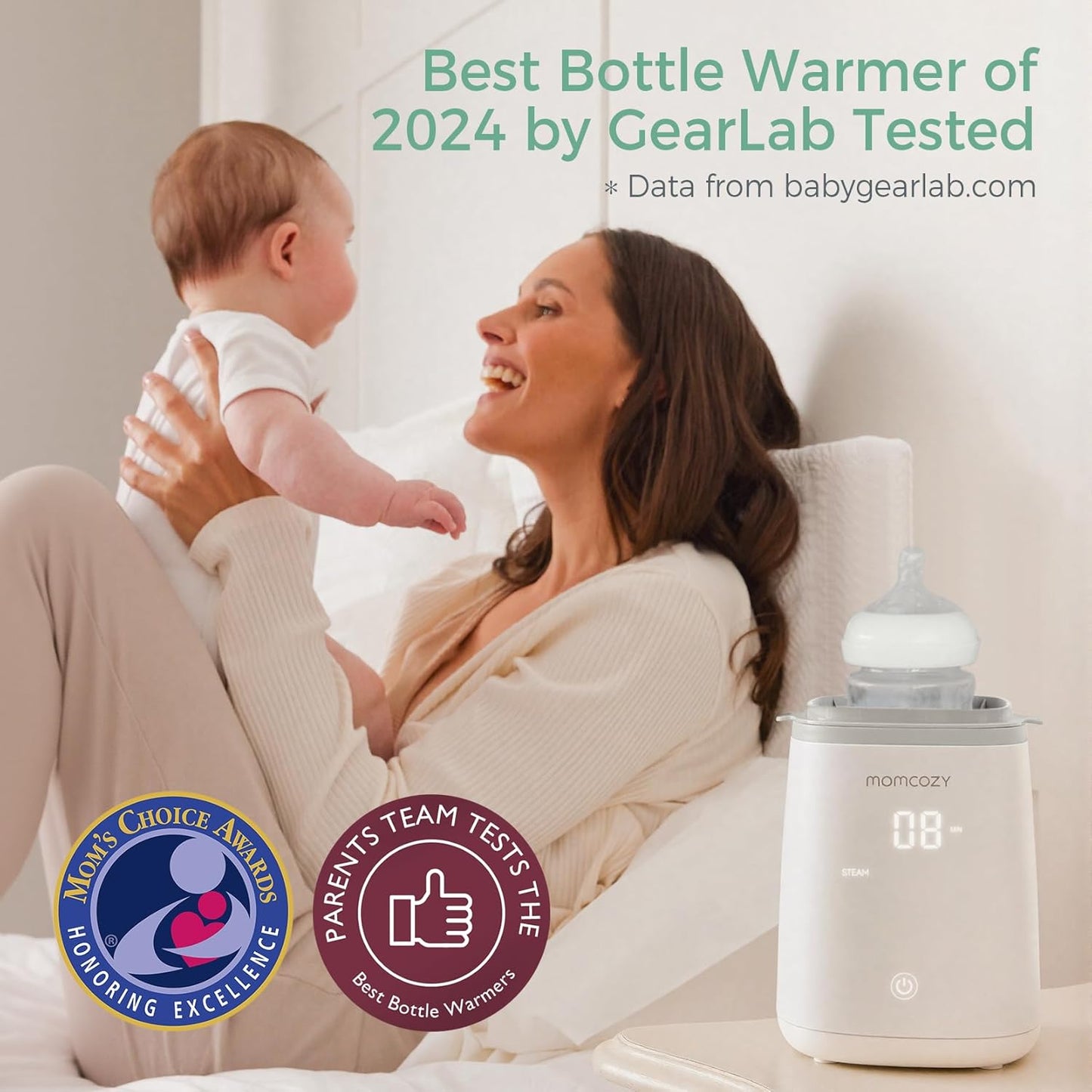 Momcozy Bottle Warmer, Fast Bottle Warmers for All Bottles with Timer, Accurate Temperature Control and Automatic Shut-Off, Multifunctional Bottle Warmer for Breastmilk