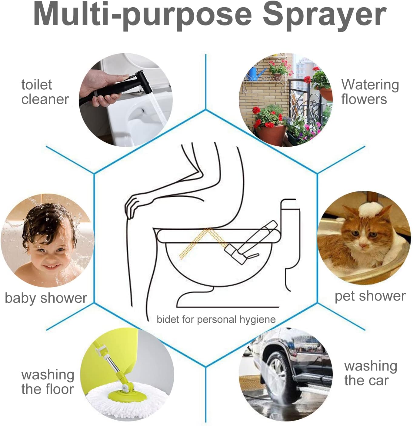 Bidet Sprayer for Toilet - Handheld Cloth Diaper Washer - Brass Construction