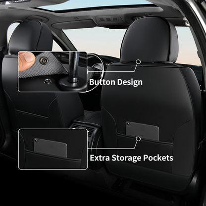 FLORICH Car Seat Covers Full Set, Automotive Seat Covers, Black Car Seat Cover, Waterproof Seat Protectors Universal fit for Car Truck Van SUV - Black