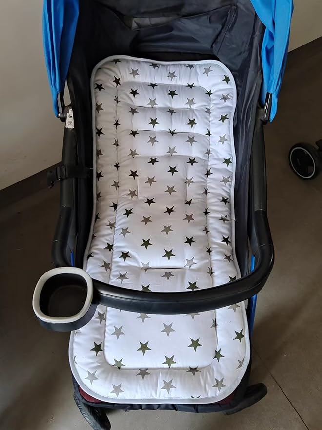 Universal Kids Stroller Seat Liner Cotton Kids Pushchair Cushion Seats Mat Breathable Stroller Liner Insert Mattress Soft Pushchair Seat Pad Pram Cushion Seats Pad Head Neck Body Support for 1-3 Years